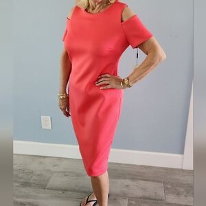 Calvin Klein cold-shoulder sheath dress